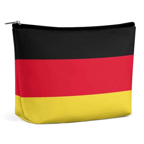 Tragbare Make-up-Tasche mit Deutschland-Flagge, leicht, wasserdicht, Reise-Kosmetiktasche für Damen von KWQDOZF