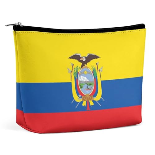 Tragbare Make-up-Tasche mit Ecuador-Flagge, leicht, wasserdicht, Reise-Kosmetiktasche für Geldbörsen und Damen von KWQDOZF