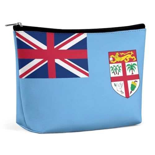 Tragbare Make-up-Tasche mit Fidschi-Flagge und Reißverschluss, Kosmetiktasche, Organizer für Frauen und Mädchen von KWQDOZF
