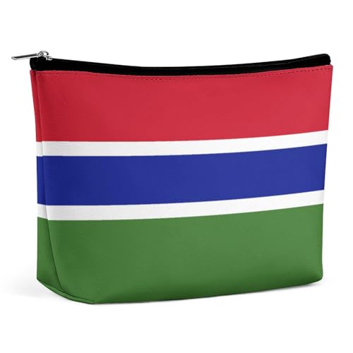 Tragbare Make-up-Tasche mit Gambia-Flagge, leicht, wasserdicht, Reise-Kosmetiktasche für Geldbörsen und Damen von KWQDOZF