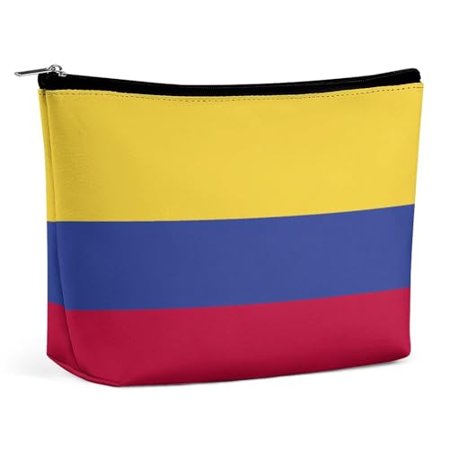 Tragbare Make-up-Tasche mit Kolumbien-Flagge, leicht, wasserdicht, Reise-Kosmetiktasche für Geldbörsen und Damen von KWQDOZF