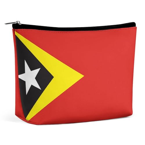 Tragbare Make-up-Tasche mit Reißverschluss und Flagge von Osttimor, Kosmetiktasche, Organizer für Frauen und Mädchen von KWQDOZF