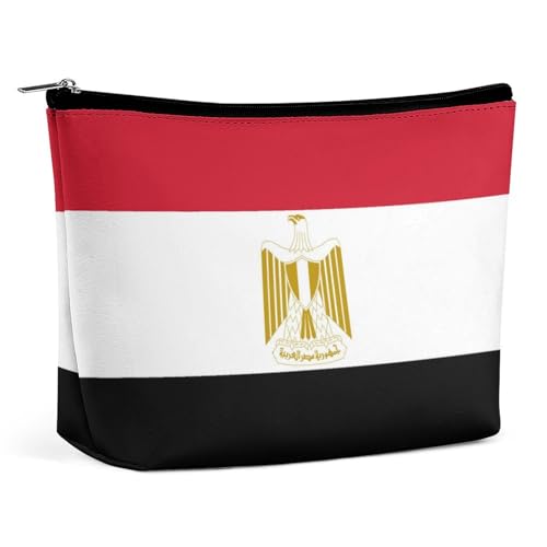 Tragbare Make-up-Tasche mit ägyptischer Flagge, leicht, wasserdicht, Reise-Kosmetiktasche für Geldbörsen und Damen von KWQDOZF