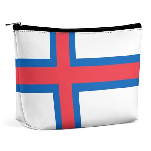 Tragbare Make-up-Tasche mit färöischer Flagge, leicht, wasserdicht, Reise-Kosmetiktasche für Geldbörse, Damen von KWQDOZF