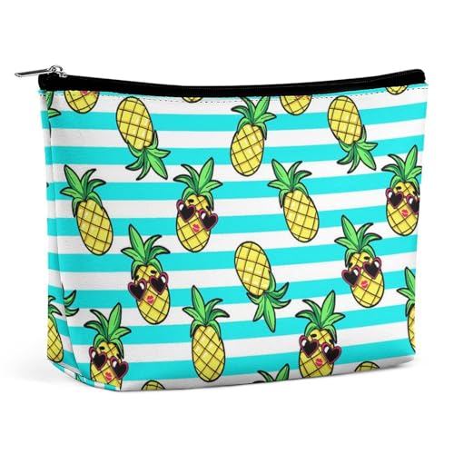 Trapezförmige Kosmetiktasche für Damen mit Reißverschluss, Make-up-Tasche, tragbarer Organizer, Pines trägt Bunte Sonnenbrillen, Kulturbeutel, Kosmetiktasche Trapezförmige Kosmetiktasche für Damen mit Reißverschluss, Make-up-Tasche, tragbarer Organizer, Pines trägt Bunte Sonnenbrillen, Kulturbeutel, Kosmetiktasche von KWQDOZF