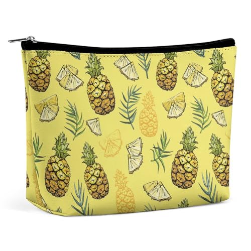 Trapezförmige Kosmetiktasche für Damen mit Reißverschluss, Make-up-Tasche, tragbarer Organizer, Scheibe, Kiefer, Kulturbeutel, Kosmetiktasche von KWQDOZF