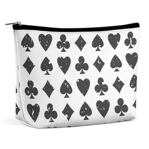 Trapezförmige Kosmetiktasche für Damen mit Reißverschluss, Make-up-Tasche, tragbarer Organizer, Vintage-Poker-Thema, Kulturbeutel, Kosmetiktasche von KWQDOZF