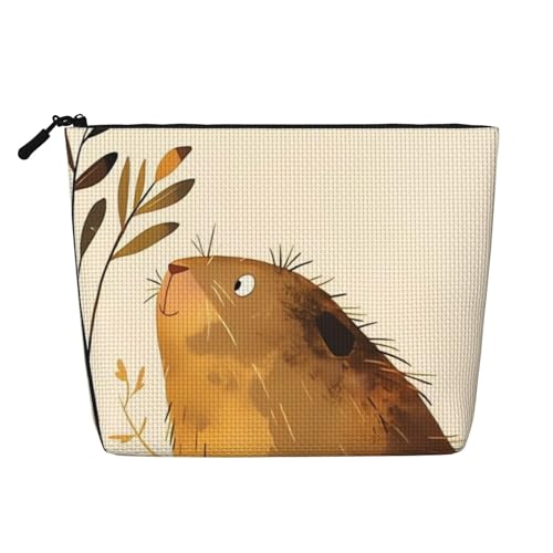 Tree Mouse Große Reise-Make-up-Tasche für Damen, wasserdichte, einlagige, tragbare Kosmetiktasche aus Hanfimitat mit Reißverschluss, Kosmetik-Organizer-Tasche von KWQDOZF
