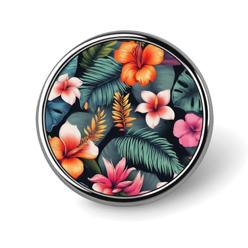 Tropical Palm Leaves and Flowers Funny Round Lapel Pins Metal Button Brooch Badge Tie Hats Clothes Decoration for Men Women Tropical Palm Leaves and Flowers Funny Round Lapel Pins Metal Button Brooch Badge Tie Hats Clothes Decoration for Men Women von KWQDOZF