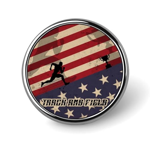 USA-Flagge Leichtathletik Runde Brosche Anstecknadel Anstecker Revers Krawattennadel für Frauen Männer Büroangestellte Lehrer Dekor USA-Flagge Leichtathletik Runde Brosche Anstecknadel Anstecker Revers Krawattennadel für Frauen Männer Büroangestellte Lehrer Dekor von KWQDOZF