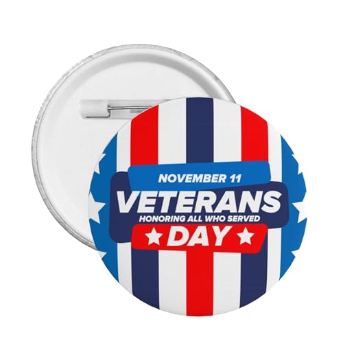 Veterans Day 2023 Pins Runde Brosche Button Abzeichen Aufkleber Zeichen Metall Pin von KWQDOZF