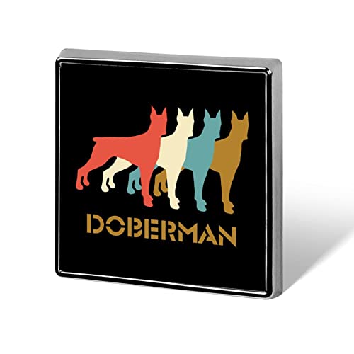 Vintage Dobermann Pinscher Quadratischer Anstecker Metallknopf Anstecker Dekorativer Knopf Brosche Anstecknadeln von KWQDOZF