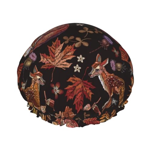 Wasserdichte Duschhaube, kompatibel mit Tropical Orange Monarch Butterfly, wiederverwendbare Duschhaube für Frauen, elastische Bade-Duschmütze, DoubleBathing-Haarhaube, Duschhaar-Badehaube von KWQDOZF