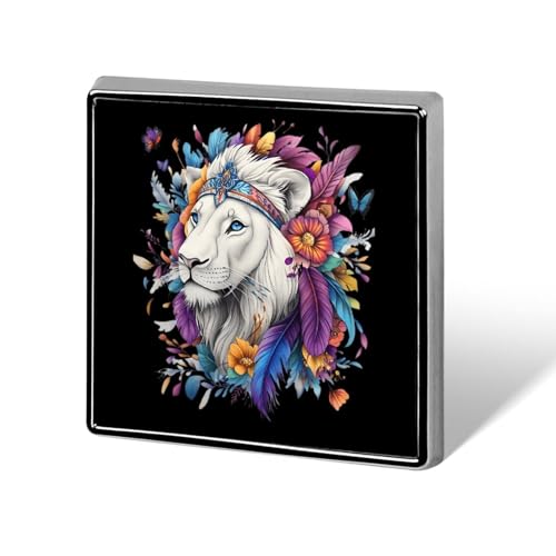 Wilde, natürliche, bunte Löwen-Brosche, 1,8 cm, Metallabzeichen, Schmuckdekor für Kleidung, Lapel, Krawatte, Rucksack, Zubehör von KWQDOZF