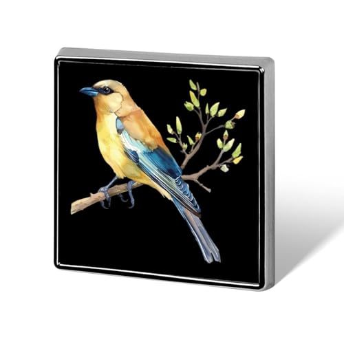 Zedernseidenschwanz-Vogel, Aquarell, lustige Anstecknadeln, Knopf, Brosche, Abzeichen, Hut, Kleidung, Tasche, Schmuck für Männer und Frauen von KWQDOZF