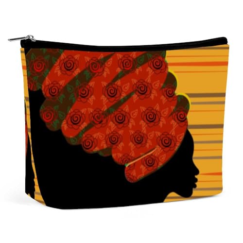 schöne afrikanische Frau Kosmetiktasche Reise Make-up Taschen Leder Beutel Organizer Stifteetui Bleistiftbehälter von KWQDOZF