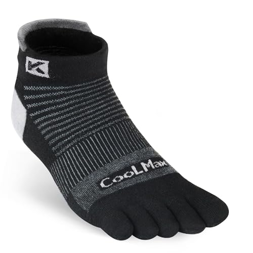 KWUKOTY 3-Paar Gepolsterte Kompressions Lauf Zehensocken Knöchelsocken | Coolmax Lycra | Schwarz Herren Damen Größe 43-47 KWUKOTY 3-Paar Gepolsterte Kompressions Lauf Zehensocken Knöchelsocken | Coolmax Lycra | Schwarz Herren Damen Größe 43-47 von KWUKOTY