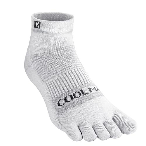 KWUKOTY 3-Paar Gepolsterte Kompressions Lauf Zehensocken Quarter | Coolmax Lycra | Weiß Herren Damen Größe 43-47 KWUKOTY 3-Paar Gepolsterte Kompressions Lauf Zehensocken Quarter | Coolmax Lycra | Weiß Herren Damen Größe 43-47 von KWUKOTY