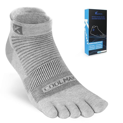 KWUKOTY 4 Paar COOLMAX CORE Sport-Zehen-Laufsocken für Herren und Damen von KWUKOTY
