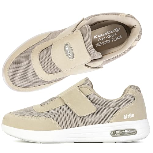 KWUKOTY Diabetiker Schuhe Damen Verstellbare breite Version Extra Weit Senioren Gesundheit Hausschuhe Damen Gr.39 von KWUKOTY