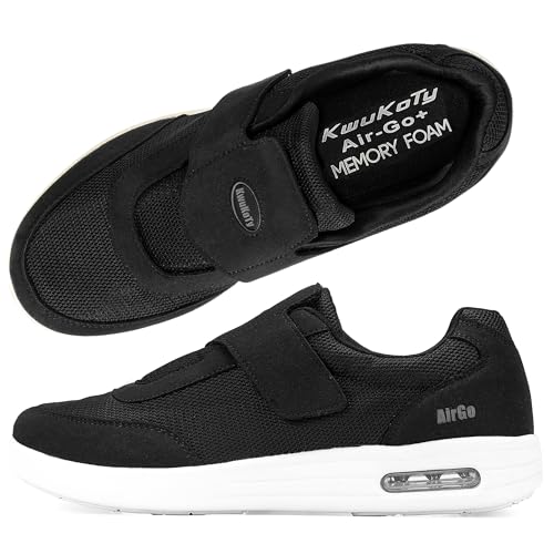 KWUKOTY Diabetiker Schuhe Herren Verstellbare breite Version Extra Weit Senioren Gesundheit Hausschuhe Herren Gr.40.5-47 von KWUKOTY