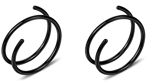 KWUNCCI Doppelter Nasenring für Einzelpiercing, 20 g, Chirurgenstahl, Spiralnasenringe, Reifen, Doppel-Nasenring für Damen und Herren, Nasenpiercing-Schmuck – 8 x 10 mm – Silber, Schwarz, Gold KWUNCCI Doppelter Nasenring für Einzelpiercing, 20 g, Chirurgenstahl, Spiralnasenringe, Reifen, Doppel-Nasenring für Damen und Herren, Nasenpiercing-Schmuck – 8 x 10 mm – Silber, Schwarz, Gold von KWUNCCI