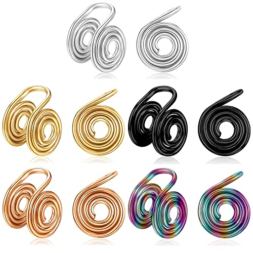 KWUNCCI Druck-Ohrringe für Keloide, 10 mm, Spiralohrringe, drahtgewickelte Clip-On-Ohrringe, Edelstahl, nicht durchbohrte Ohrringe, Ohrmanschetten, künstliches Piercing für Männer und Frauen, 10 mm, von KWUNCCI