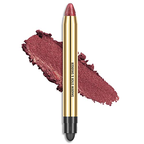 KXAMELIE Augenaufheller-Stick mit doppeltem Metallic-Lidschatten-Stift-Buntstifte Smudger Glitter Burgunder Creme Lidschatten für Frauen von KXAMELIE