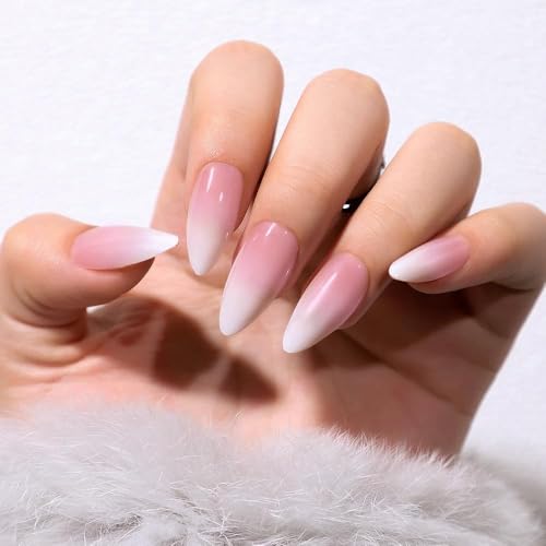 KXAMELIE Künstliche Nägel Lange Kunstnägel Goldfolie Press on Nails Ballerina Acryl Stick on Nails 24 Stück für Frauen und Mädchen (ombre) KXAMELIE Künstliche Nägel Lange Kunstnägel Goldfolie Press on Nails Ballerina Acryl Stick on Nails 24 Stück für Frauen und Mädchen (ombre) von KXAMELIE