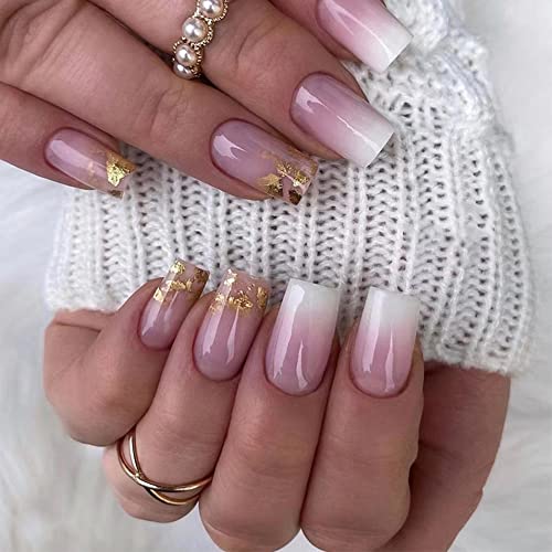 KXAMELIE Quadrat Acryl-Künstliche Nägel mit Goldene Pailletten, Rosa mit Glitzer, 24 Stück, 12 Größen, Französisch Nägel zum Aufkleben für Frauen und Mädchen KXAMELIE Quadrat Acryl-Künstliche Nägel mit Goldene Pailletten, Rosa mit Glitzer, 24 Stück, 12 Größen, Französisch Nägel zum Aufkleben für Frauen und Mädchen von KXAMELIE