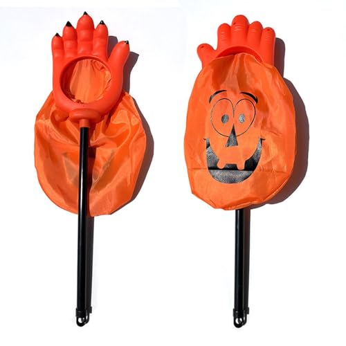 KXKJRYB Halloween-Süßigkeiten-Tasche für Kinder, Kürbis-Süßigkeiten-Tragetasche mit Geister-Handgriff, wiederverwendbarer Jack-O'-Lantern-Süßigkeiten-Halter für Halloween-Partygeschenke und von KXKJRYB