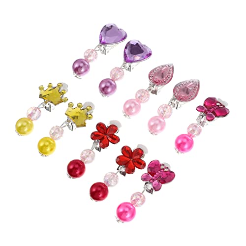 10 Paare von Pairs 's Clip Kleinkind -Ohrhänger Little Girls Schmuck für Spiel Ohrringe Mädchen Kind Harz Quaste Tassel von KXQYIKYI
