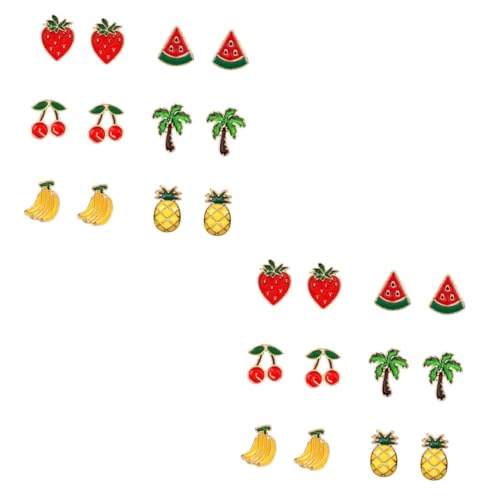 12 Paare Dangle Ohrstifte für Frauen Modeform Ohrringe Obstohrring Student Accessoires Sommer von KXQYIKYI