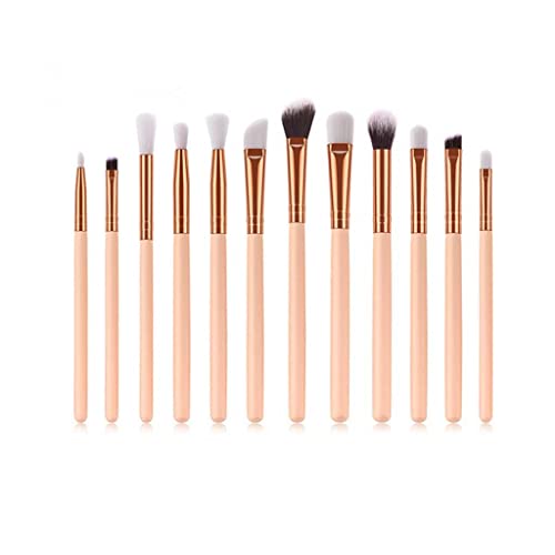 12pcs Professionelle Augen Make -up Pinsel Set Holzgriff Lidschatten Augenbrauen Eyeliner Mischpinsel (D) von KXQYIKYI