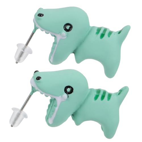 2 Paare Mädchen Frauen tragen Post Mode Ohrringe Hundebiss tierische Ohrohrstecker Polymerton weiße Fräulein kleine Tiere von KXQYIKYI