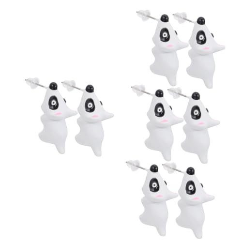 2 Paare Mädchen Frauen tragen Post Mode Ohrringe Hundebiss tierische Ohrohrstecker Polymerton weiße Fräulein kleine Tiere von KXQYIKYI