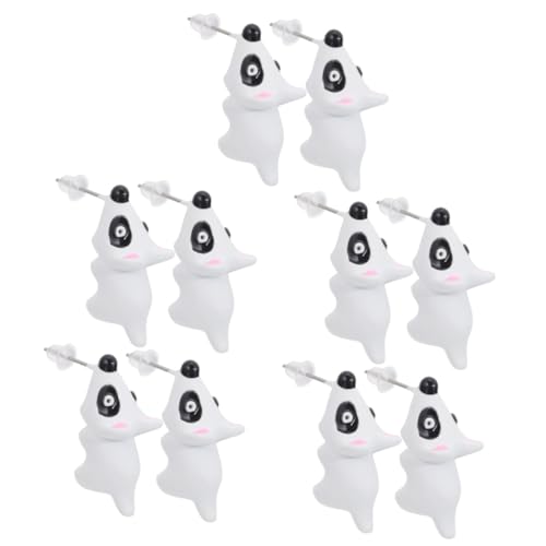 2 Paare Mädchen Frauen tragen Post Mode Ohrringe Hundebiss tierische Ohrohrstecker Polymerton weiße Fräulein kleine Tiere von KXQYIKYI