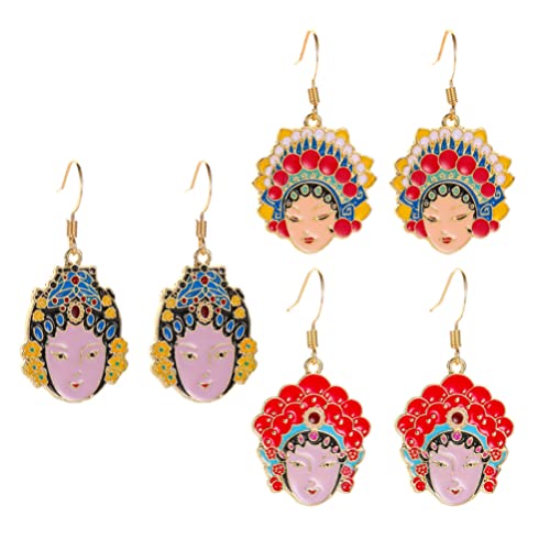 3 Paare fallen lange Quasten Ohrringe Chinesische Peking Oper Dangle Ohrringgeschenke für Brauthochzeits Frauen Mädchen von KXQYIKYI