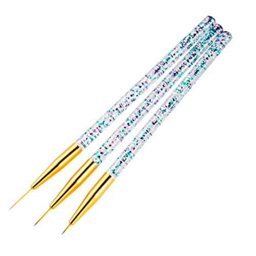 3pcs Acrylstreifen Nagelkunst Liner Pinsel -Set -Dünnlinie Zeichnung Stift Gel Maniküre Malerei (D) von KXQYIKYI