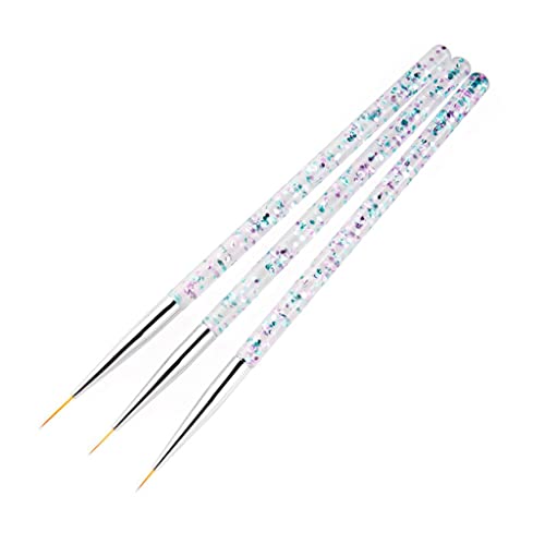 3pcs Acrylstreifen Nagelkunst Liner Pinsel -Set -Dünnlinie Zeichnung Stift Gel Maniküre Malerei (D) von KXQYIKYI