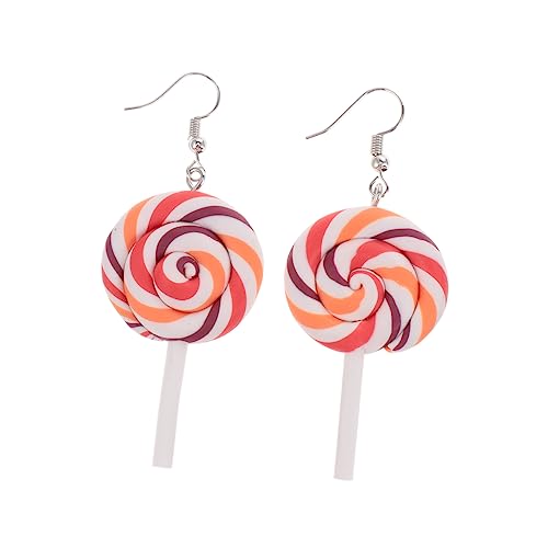 8 Stcs große Dangle -Ohr -Dekorationen Polymer Ton Lollipop Türkis Hoop für Frauen kreativer Ohrringe dicker Kreis Rohrrohr von KXQYIKYI