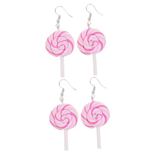 8 Stcs große Dangle -Ohr -Dekorationen Polymer Ton Lollipop Türkis Hoop für Frauen kreativer Ohrringe dicker Kreis Rohrrohr von KXQYIKYI