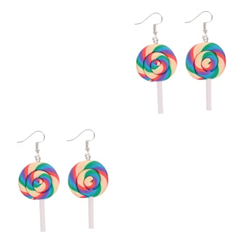 8 Stcs große Dangle -Ohr -Dekorationen Polymer Ton Lollipop Türkis Hoop für Frauen kreativer Ohrringe dicker Kreis Rohrrohr von KXQYIKYI