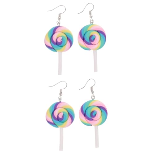 8 Stcs große Dangle -Ohr -Dekorationen Polymer Ton Lollipop Türkis Hoop für Frauen kreativer Ohrringe dicker Kreis Rohrrohr von KXQYIKYI