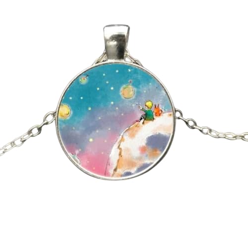 Accessorie Sterling Silver Fox Halskette für Frauen und Männer, Fuchs unter dem Mond kleine Prinz Halskette Glas Halskette, Fuchsmädchen anfängliche Halskette, Fuchsschmuck für Frauen, Therian Accessorie Sterling Silver Fox Halskette für Frauen und Männer, Fuchs unter dem Mond kleine Prinz Halskette Glas Halskette, Fuchsmädchen anfängliche Halskette, Fuchsschmuck für Frauen, Therian von KXQYIKYI