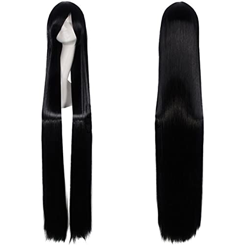 Anime Basic 150 cm Lange Straight Black Perücken für Frauen Universal Cartoon Cosplay Perücken Anime Kostüm Party Schwarze Cosplay -Perücken 150 cm One Size Long gerade Perücke 03 von KXQYIKYI