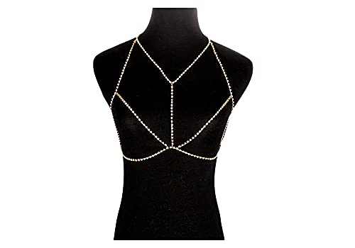 Body Chain Bikini -Kette Beach Bikini Frauen Schmuck Klassiker Kupfer Strass BH GRANT Typ Brustkette DJ Lady DS Sprudel Body Accessoire Body Chain Bikini -Kette Beach Bikini Frauen Schmuck Klassiker Kupfer Strass BH GRANT Typ Brustkette DJ Lady DS Sprudel Body Accessoire von KXQYIKYI