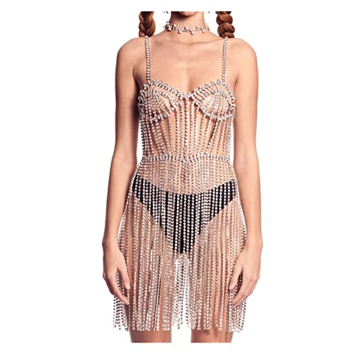 Body Schmuck Strasskleiderkristallkette Bikini Kristallbauch Taille Bling Thong Festival für Frauen Party Kleidung von KXQYIKYI