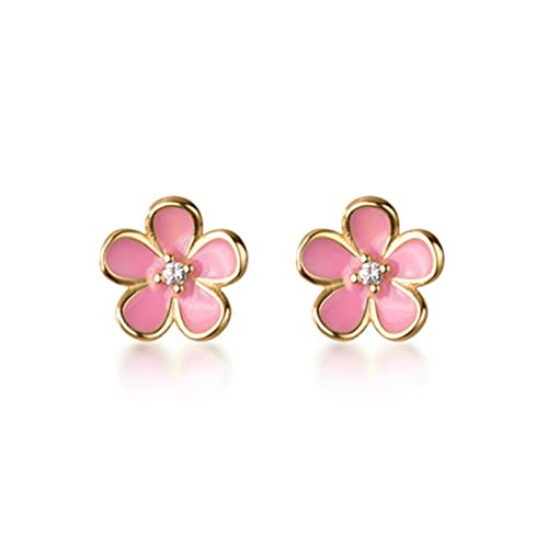 Damen Pink Daisy Flower Stud Women Mode elegante Partyschmuck High-End-Ohrringe von KXQYIKYI