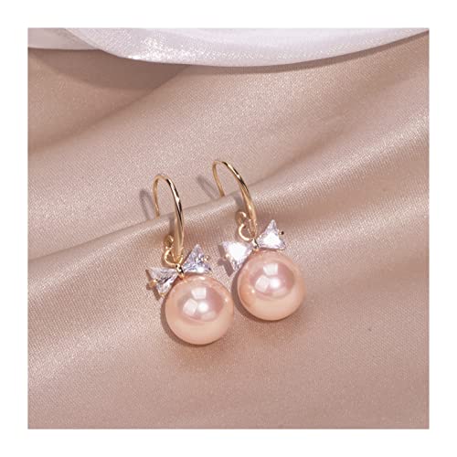 Drop Dangle für Frauen Kubikzirkonia Bowknot Braut Hochzeit Perlenschmuck Geschenke High-End-Ohrringe von KXQYIKYI